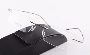 Chashma Brand Titanium Rimless Glasses  Myopia Glasses Frame for Man and Woman