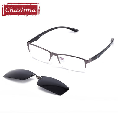 Chashma Clip Magnet Glasses Polarized Lenses Half Frame Sunglasses for Men Sport Style Eyewear