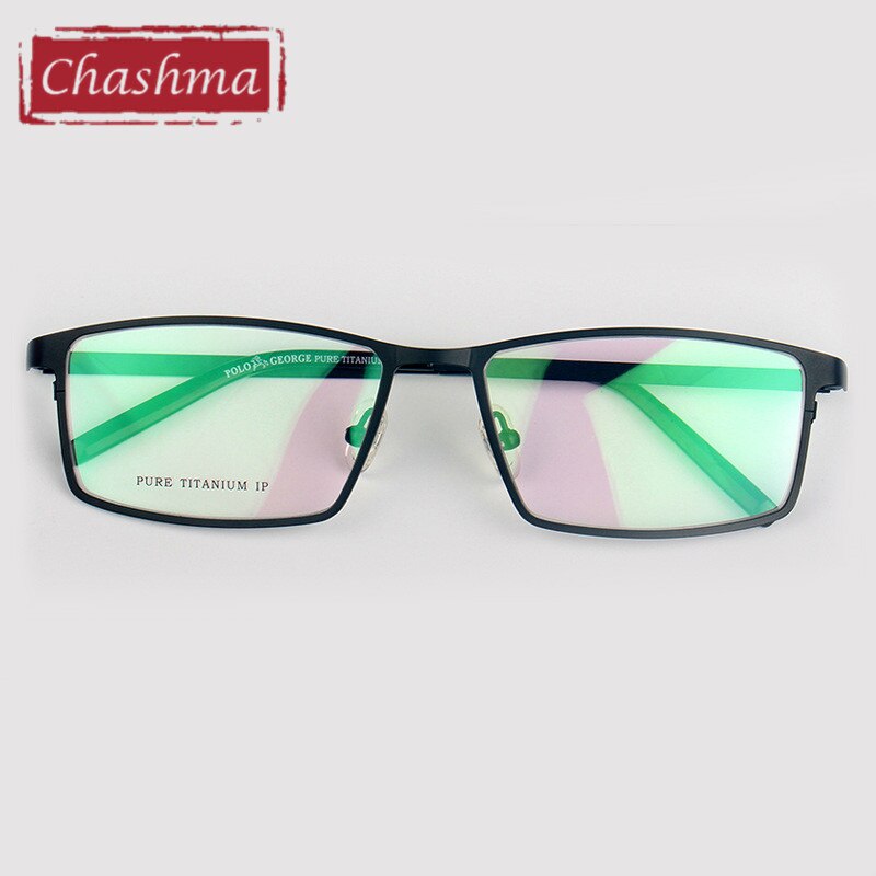 Chashma Gentlemen Pure Titanium Eyeglasses Frame Lentes Optics  Titanium Frames Male Big Black Frames Eye Glasses