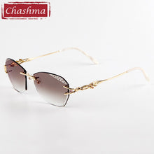 Load image into Gallery viewer, Chashma  Tint Lenses Myopia Glasses Reading Glasses Sunglasses Diamond Cutting Rimless Titanium Glasses Frame for Women