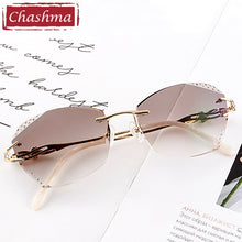 Load image into Gallery viewer, Chashma  Tint Lenses Myopia Glasses Reading Glasses Sunglasses Diamond Cutting Rimless Titanium Glasses Frame for Women