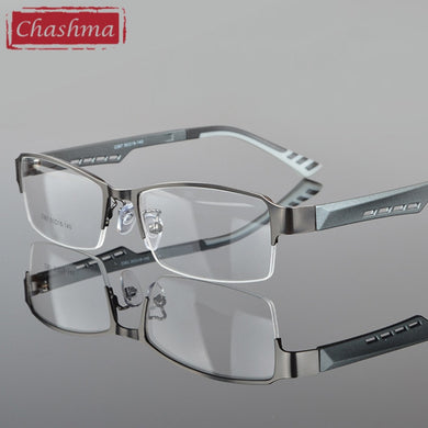 Chashma Men Eyewear Quality Half Rimmed Stainless Frame TR 90 Arms Optical Glasses Frame Males Myopia Spectacle Frames