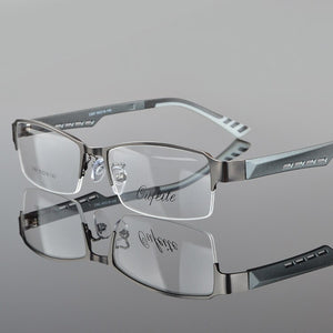 Chashma Men Eyewear Quality Half Rimmed Stainless Frame TR 90 Arms Optical Glasses Frame Males Myopia Spectacle Frames