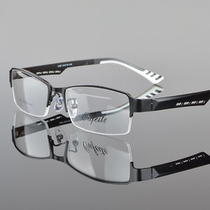 Chashma Men Eyewear Quality Half Rimmed Stainless Frame TR 90 Arms Optical Glasses Frame Males Myopia Spectacle Frames