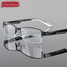 Load image into Gallery viewer, Chashma Men Eyewear Quality Half Rimmed Stainless Frame TR 90 Arms Optical Glasses Frame Males Myopia Spectacle Frames