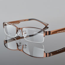 Load image into Gallery viewer, Chashma Men Eyewear Quality Half Rimmed Stainless Frame TR 90 Arms Optical Glasses Frame Males Myopia Spectacle Frames