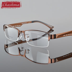 Chashma Men Eyewear Quality Half Rimmed Stainless Frame TR 90 Arms Optical Glasses Frame Males Myopia Spectacle Frames