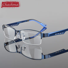 Load image into Gallery viewer, Chashma Men Eyewear Quality Half Rimmed Stainless Frame TR 90 Arms Optical Glasses Frame Males Myopia Spectacle Frames