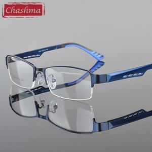 Chashma Men Eyewear Quality Half Rimmed Stainless Frame TR 90 Arms Optical Glasses Frame Males Myopia Spectacle Frames