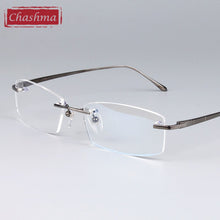 Load image into Gallery viewer, Chashma Men and Women Pure Titanium Light Rimless Designer Glasses Quality Frame Frameless Eyeglasses for Male and Female