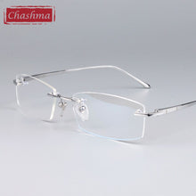 Load image into Gallery viewer, Chashma Men and Women Pure Titanium Light Rimless Designer Glasses Quality Frame Frameless Eyeglasses for Male and Female