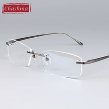 Load image into Gallery viewer, Chashma Men and Women Pure Titanium Light Rimless Designer Glasses Quality Frame Frameless Eyeglasses for Male and Female