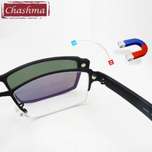Load image into Gallery viewer, Chashma Prescription Glasses Frame Men Sunglasses Clips Lenses Magnet Eyewear for Recipe Half Frame 2 Clips Spectacles