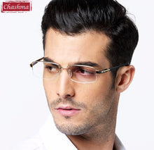 Load image into Gallery viewer, Chashma Pure Titanium Eye Glasses Half Rim Gentlemen Prescription  Optical Eyewear Frame