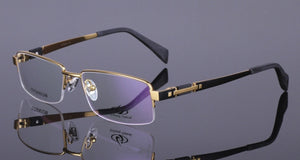 Chashma Pure Titanium Eye Glasses Half Rim Gentlemen Prescription  Optical Eyewear Frame