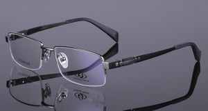 Chashma Pure Titanium Eye Glasses Half Rim Gentlemen Prescription  Optical Eyewear Frame