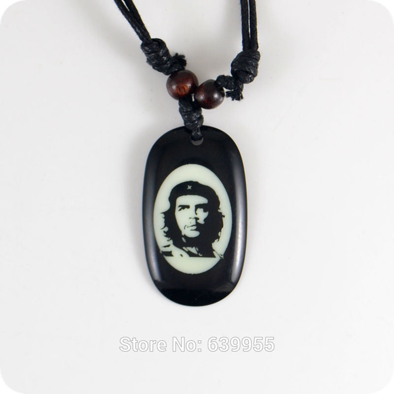 Che Guevara white Resin Carving Pendant Necklace Freedom Fighters Rock Fashion Jewelry