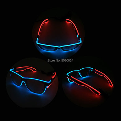 Price Men Gift Colorful Neon Light Up Glowing Sunglasses LED EL Wire Men Sun glasses Bright Glasses