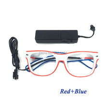 Load image into Gallery viewer, Price Men Gift Colorful Neon Light Up Glowing Sunglasses LED EL Wire Men Sun glasses Bright Glasses