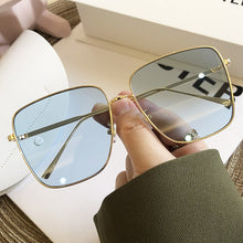 Load image into Gallery viewer, Chic Avocado Green Alloy Square Sunglasses For Women Brand Oversized Gradient Sun Glasses Men Metal Retro Big Shades