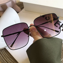Load image into Gallery viewer, Chic Avocado Green Alloy Square Sunglasses For Women Brand Oversized Gradient Sun Glasses Men Metal Retro Big Shades