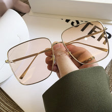 Load image into Gallery viewer, Chic Avocado Green Alloy Square Sunglasses For Women Brand Oversized Gradient Sun Glasses Men Metal Retro Big Shades