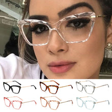 Carica l&#39;immagine nel visualizzatore di Gallery, La montatura per occhiali da vista chic a farfalla per donna La montatura per occhiali da vista con superficie di taglio in cristallo può essere equipaggiata con occhiali miopia 