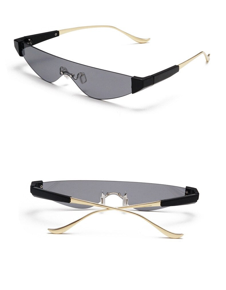 Chic Cat Eye Sunglasses Men Women Rimless Sun Glasses Ins Cool 2023 Eyegasses Glasses Clear Brand Italy Designer