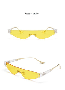 Chic Cat Eye Sunglasses Men Women Rimless Sun Glasses Ins Cool 2023 Eyegasses Glasses Clear Brand Italy Designer