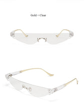 Load image into Gallery viewer, Chic Cat Eye Sunglasses Men Women Rimless Sun Glasses Ins Cool 2023 Eyegasses Glasses Clear Brand Italy Designer