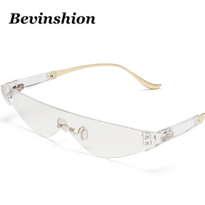 Chic Cat Eye Sunglasses Men Women Rimless Sun Glasses Ins Cool 2023 Eyegasses Glasses Clear Brand Italy Designer