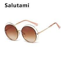 Load image into Gallery viewer, Chic Circle Hollow Out Frame Oversized Women&#39;s Sunglasses 2023 Round Cat Eye Sun Glasses Female Brand Crystal Shades
