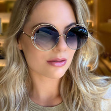 Load image into Gallery viewer, Chic Circle Hollow Out Frame Oversized Women&#39;s Sunglasses 2023 Round Cat Eye Sun Glasses Female Brand Crystal Shades