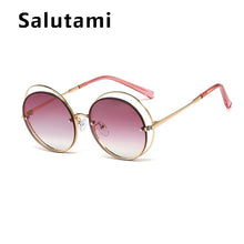 Load image into Gallery viewer, Chic Circle Hollow Out Frame Oversized Women&#39;s Sunglasses 2023 Round Cat Eye Sun Glasses Female Brand Crystal Shades