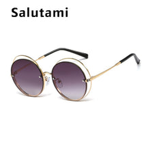 Load image into Gallery viewer, Chic Circle Hollow Out Frame Oversized Women&#39;s Sunglasses 2023 Round Cat Eye Sun Glasses Female Brand Crystal Shades