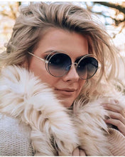Load image into Gallery viewer, Chic Circle Hollow Out Frame Oversized Women&#39;s Sunglasses 2023 Round Cat Eye Sun Glasses Female Brand Crystal Shades