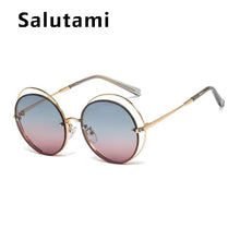 Load image into Gallery viewer, Chic Circle Hollow Out Frame Oversized Women&#39;s Sunglasses 2023 Round Cat Eye Sun Glasses Female Brand Crystal Shades