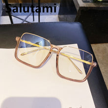 Load image into Gallery viewer, Chic Half Frame Square Clear Glasses Frame For Women Oversized Alloy Ins Shades Female Transparent Lens Black Brown Eyeglass