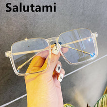 Load image into Gallery viewer, Chic Half Frame Square Clear Glasses Frame For Women Oversized Alloy Ins Shades Female Transparent Lens Black Brown Eyeglass