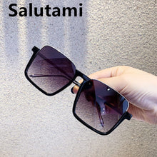 Load image into Gallery viewer, Chic Half Frame Square Clear Glasses Frame For Women Oversized Alloy Ins Shades Female Transparent Lens Black Brown Eyeglass