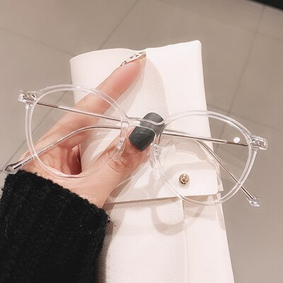 Chic Ladies Round Eyeglasses Frame Women's 2023 Brand Designer Clear Glasses Frames 0 Diopter Optic Frame oculos de grau