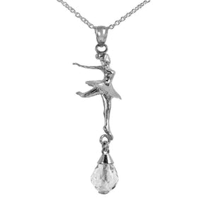 Chic dancing choker necklaces & pendant trendy shiny crystal ballet girl statement necklace fashion jewelry for women gift