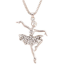 Load image into Gallery viewer, Chic dancing choker necklaces &amp; pendant trendy shiny crystal ballet girl statement necklace fashion jewelry for women gift