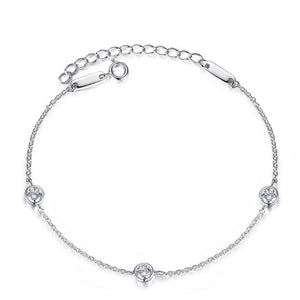 Chic sterling Charm Women Chain Link Sterling Silver Bracelet for Women Simple Classic Cubic Bracelets Fine Jewelry