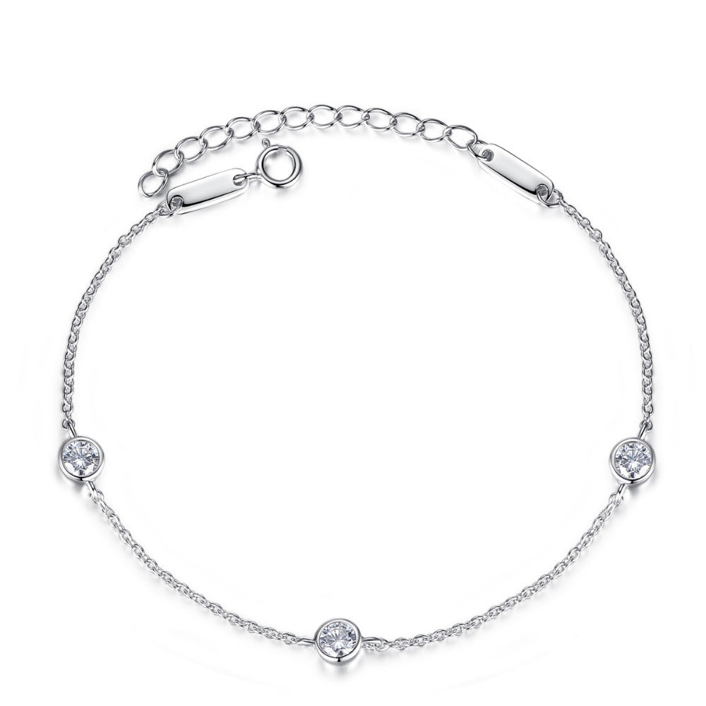 Chic sterling Charm Women Chain Link Sterling Silver Bracelet for Women Simple Classic Cubic Bracelets Fine Jewelry