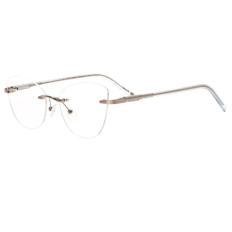 China factory handmade rimless eyeglasses frames women men reading optical frame with acetate temple