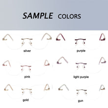 Load image into Gallery viewer, China factory handmade rimless eyeglasses frames women men reading optical frame with acetate temple