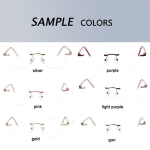 China factory handmade rimless eyeglasses frames women men reading optical frame with acetate temple