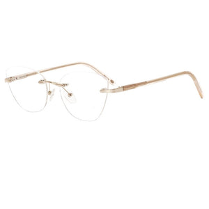 China factory handmade rimless eyeglasses frames women men reading optical frame with acetate temple