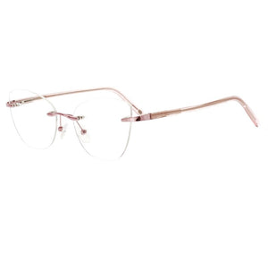 China factory handmade rimless eyeglasses frames women men reading optical frame with acetate temple